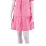 GAP Womens A-Line Dress Pink Short Sleeve Knee Length S