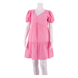 GAP Womens A-Line Dress Pink Short Sleeve Knee Length S