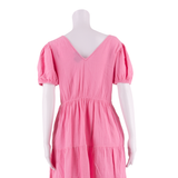 GAP Womens A-Line Dress Pink Short Sleeve Knee Length S