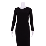 KARL LAGERFELD Womens Bodycon Dress Black Long Sleeve Midi S