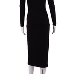 KARL LAGERFELD Womens Bodycon Dress Black Long Sleeve Midi S