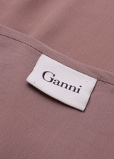 GANNI Loose Fit Womens Shift Dress Brown Viscose Sleeveless Knee Length S