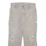 CARHARTT Carpenter Mens Trousers Grey Relaxed Straight W32 L30
