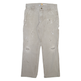 CARHARTT Carpenter Mens Trousers Grey Relaxed Straight W32 L30