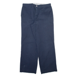 DICKIES Mens Trousers Blue Regular Straight W36 L32