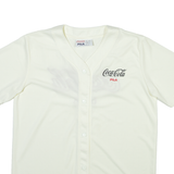 FILA Coca Cola Popper Button Mens Plain Shirt Cream S