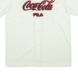FILA Coca Cola Popper Button Mens Plain Shirt Cream S