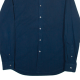 DKNY Slim Fit Mens Plain Shirt Blue Long Sleeve M