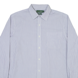 LAUREN RALPH LAUREN Mens Shirt Blue Striped Long Sleeve XL