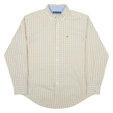 TOMMY HILFIGER Mens Shirt Cream Check Long Sleeve M