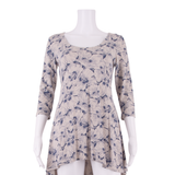 PHASE EIGHT Hi - Low Womens Fit & Flare Dress Blue Floral Knee Length UK 8