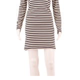 GANNI Womens Jumper Dress White Striped Long Sleeve Knee Length L