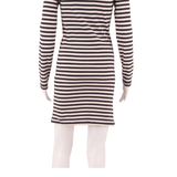 GANNI Womens Jumper Dress White Striped Long Sleeve Knee Length L