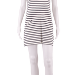 WHITE STUFF Womens Shift Dress White Striped Short Sleeve Knee Length UK 10