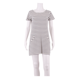 WHITE STUFF Womens Shift Dress White Striped Short Sleeve Knee Length UK 10