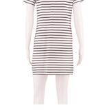 WHITE STUFF Womens Shift Dress White Striped Short Sleeve Knee Length UK 10