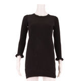 WHISTLES Womens Jumper Dress Black Knit Long Sleeve Short S