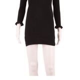 WHISTLES Womens Jumper Dress Black Knit Long Sleeve Short S