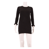 WHISTLES Womens Jumper Dress Black Knit Long Sleeve Short S