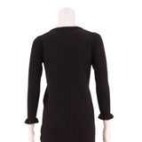 WHISTLES Womens Jumper Dress Black Knit Long Sleeve Short S