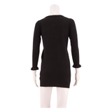 WHISTLES Womens Jumper Dress Black Knit Long Sleeve Short S