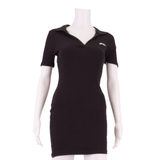 SLAZENGER Womens Bodycon Dress Black Short Sleeve Knee Length UK 8