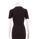 SLAZENGER Womens Bodycon Dress Black Short Sleeve Knee Length UK 8