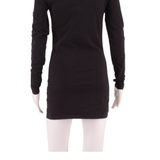 FILA Sports Womens Bodycon Dress Black Long Sleeve Knee Length S