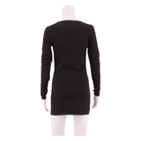 FILA Sports Womens Bodycon Dress Black Long Sleeve Knee Length S