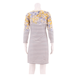 JOULES Womens Shift Dress White Striped Long Sleeve Knee Length UK 8