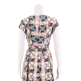 WHITE STUFF Womens Fit & Flare Dress Blue Floral Short Sleeve Knee Length UK 10