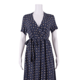 FAT FACE Womens Fit & Flare Dress Blue Viscose Floral Knee Length UK 12