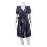 FAT FACE Womens Fit & Flare Dress Blue Viscose Floral Knee Length UK 12