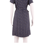 FAT FACE Womens Fit & Flare Dress Blue Viscose Floral Knee Length UK 12