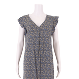 FAT FACE Womens Shift Dress Blue Viscose Floral Short Sleeve Knee Length UK 10