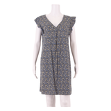 FAT FACE Womens Shift Dress Blue Viscose Floral Short Sleeve Knee Length UK 10