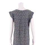 FAT FACE Womens Shift Dress Blue Viscose Floral Short Sleeve Knee Length UK 10