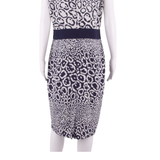 JAEGER Womens Pencil Dress White Animal Print Sleeveless Knee Length UK 14