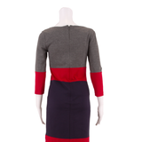 HOBBS LONDON Womens Shift Dress Red Colourblock Midi UK 8