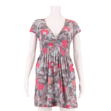 WHITE STUFF Womens Fit & Flare Dress Grey Floral Short Sleeve Knee Length S