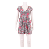 WHITE STUFF Womens Fit & Flare Dress Grey Floral Short Sleeve Knee Length S