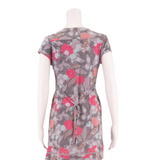 WHITE STUFF Womens Fit & Flare Dress Grey Floral Short Sleeve Knee Length S