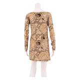 FRENCH CONNECTION Womens Mini Dress Beige Crazy Pattern Long Sleeve Short UK 8