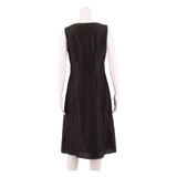 MONSOON Womens A-Line Dress Black Linen Sleeveless Knee Length UK 12