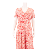 HOBBS LONDON Womens Fit & Flare Dress Red Viscose Floral Knee Length UK 12