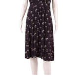 HOBBS LONDON All Over Palm Tree Print Womens Fit & Flare Dress Black Midi UK 12
