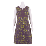 BODEN Womens A-Line Dress Purple Crazy Pattern Sleeveless Knee Length UK 10
