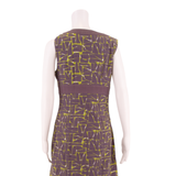 BODEN Womens A-Line Dress Purple Crazy Pattern Sleeveless Knee Length UK 10