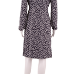 CREW CLOTHING Womens A-Line Dress Black Viscose Floral Knee Length UK 12