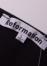 REFORMATION Womens Mini Dress Black Short Sleeve Short L